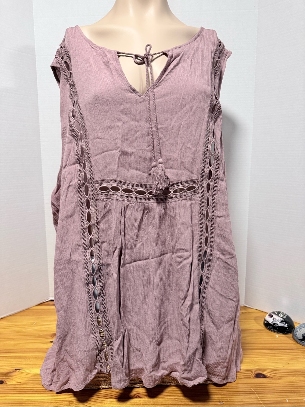 Warehouse Mauve Tie-Front Boho shirt